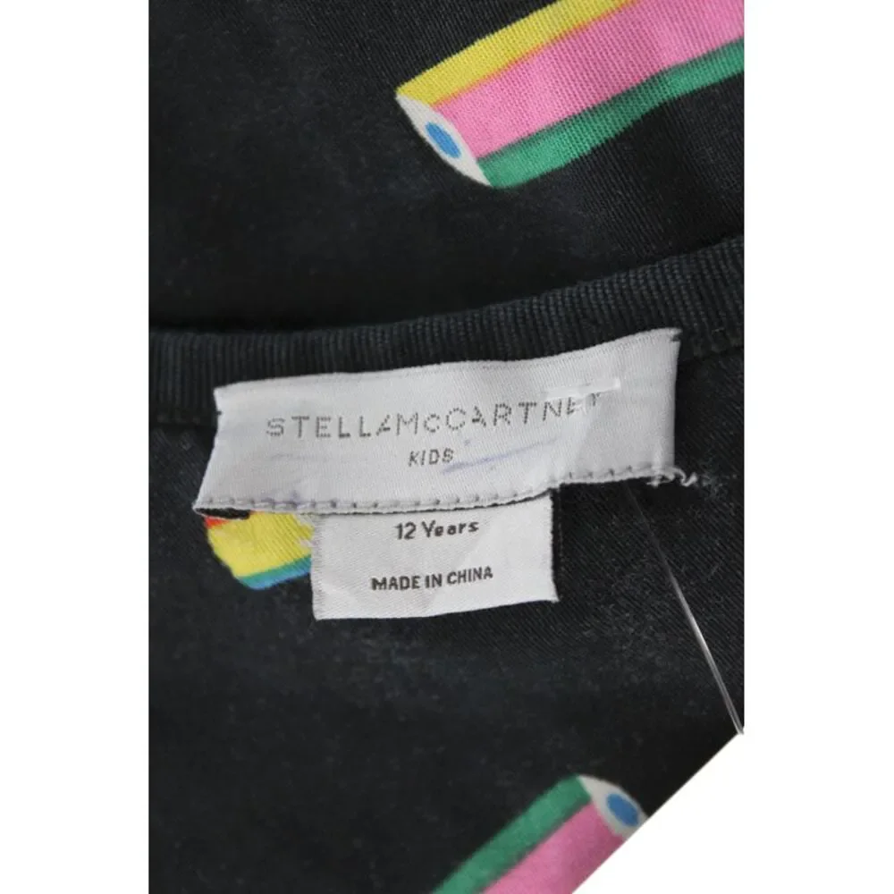 Stella McCartney Kids Girls Back Zip Long Sleeve Logo Pencil Dress Black Size 12